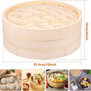 Lightweight Food Steamer Baskets Eco-Friendly Bamboo Steamer (1 Layer)